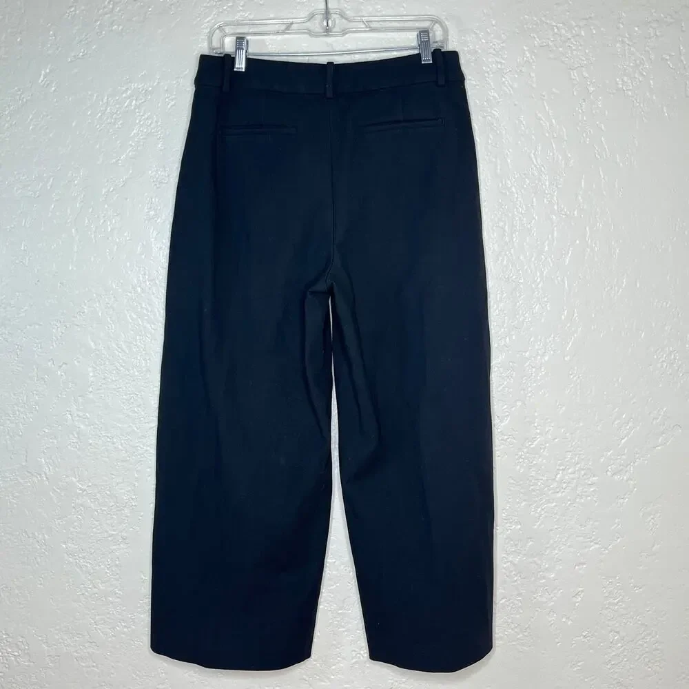 J.Crew Sydney Wide Leg Pants Preppy‎ Career High Rise Women Black 12